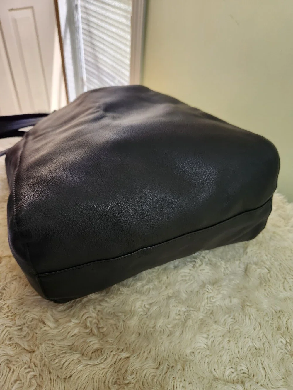 J.Crew Black Leather Tote Bag Style AH945